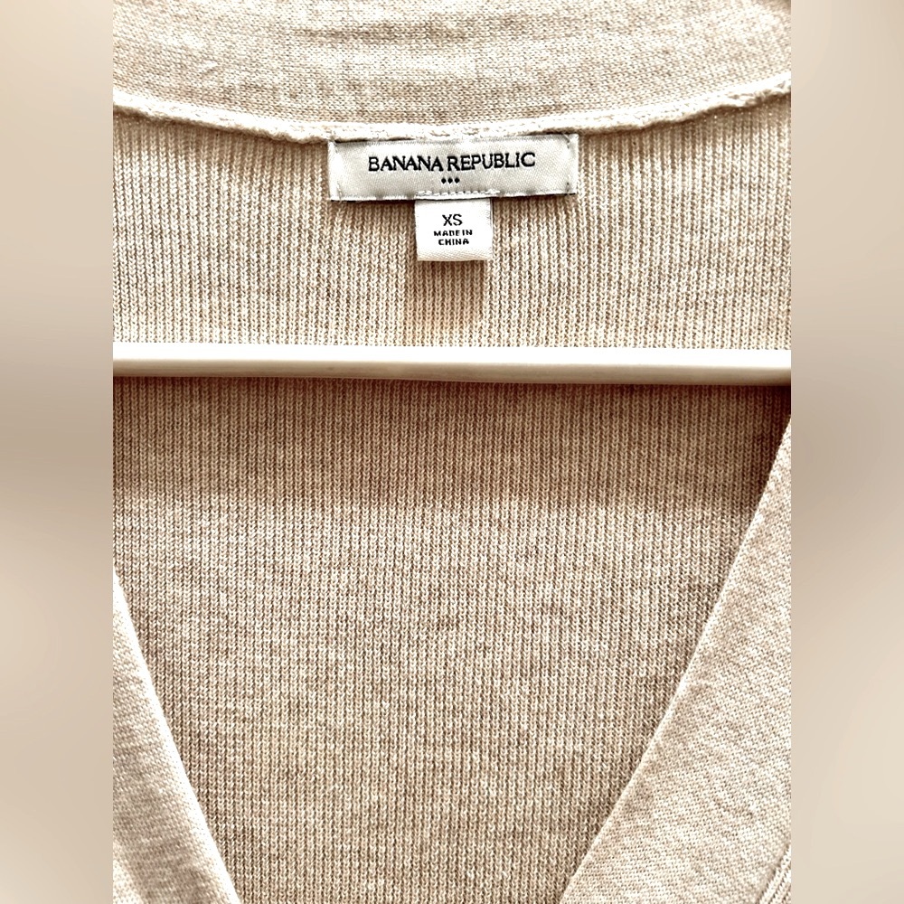 🟢Y2K Banana Republic Short Sleeve Cotton Knit Cardigan Tunic (EUC) - Picture 2 of 4